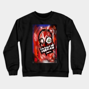 NY Abstract art skull painting Crewneck Sweatshirt